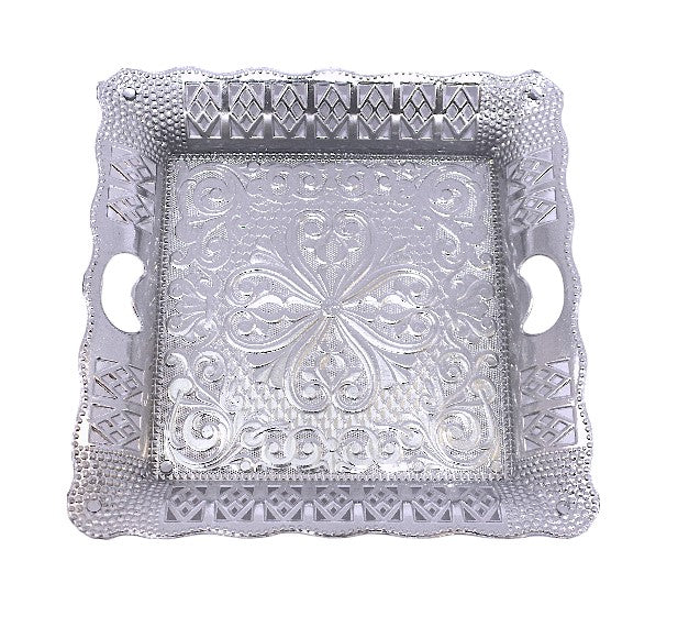 Silver Square Plastic Gift Hamper Tray