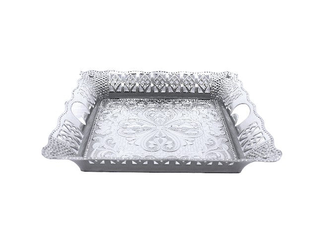 Silver Square Plastic Gift Hamper Tray