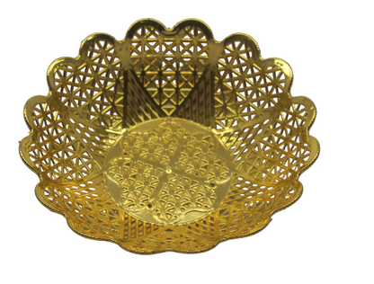 Golden Basket with Heart Design