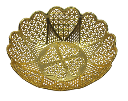 Golden Basket with Heart Design