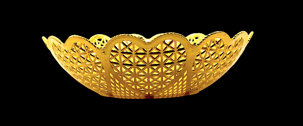 Golden Basket with Heart Design